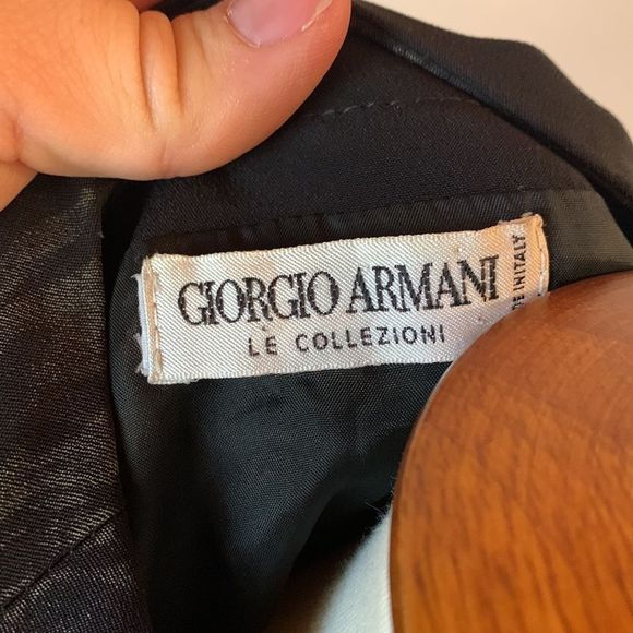 [Giorgio Armani] Vintage Black Pattern Wrap Dress - Size 4 - Picture 6 of 8